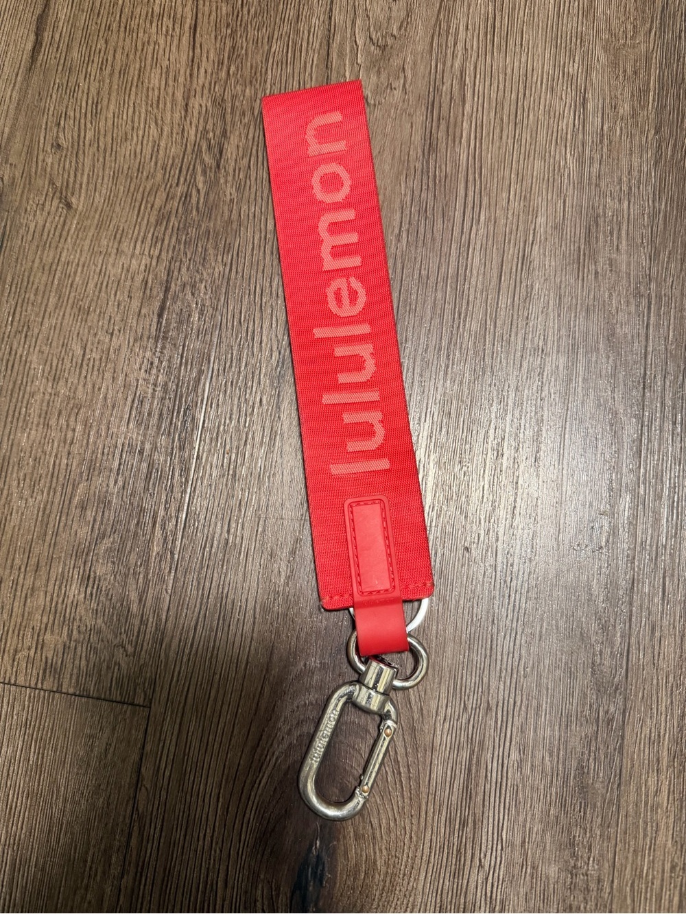 Lululemon Red Never Lost Keychain